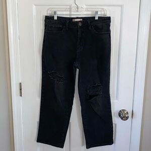 🔥3/$20🔥 SO distressed straight leg high rise jeans size 13